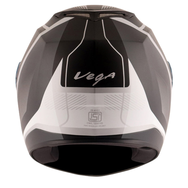 Vega Edge DX Blast Black Silver Helmet - bikerkart.com