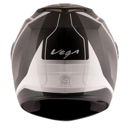 Vega Edge DX Blast Black Silver Helmet - bikerkart.com