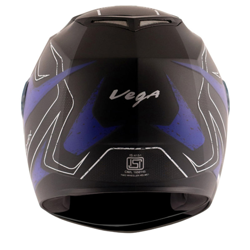 Vega Edge DX Crystal Black Blue Helmet - bikerkart.com