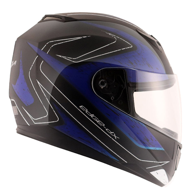 Vega Edge DX Crystal Black Blue Helmet - bikerkart.com