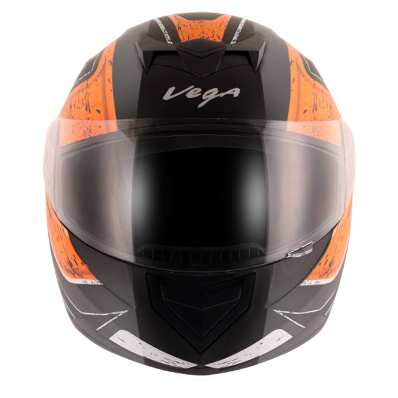 Vega Edge DX Crystal Black Orange Helmet - bikerkart.com