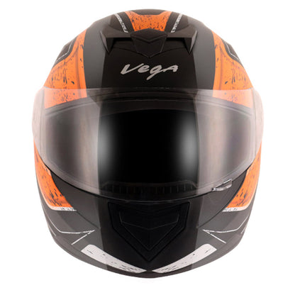 Vega Edge DX Crystal Black Orange Helmet - bikerkart.com