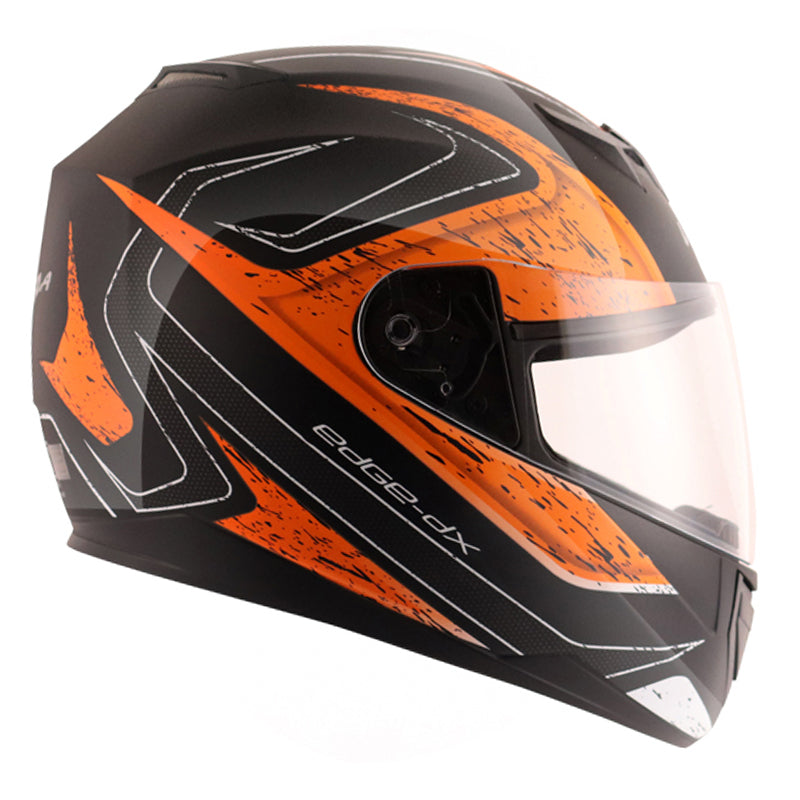 Vega Edge DX Crystal Black Orange Helmet - bikerkart.com