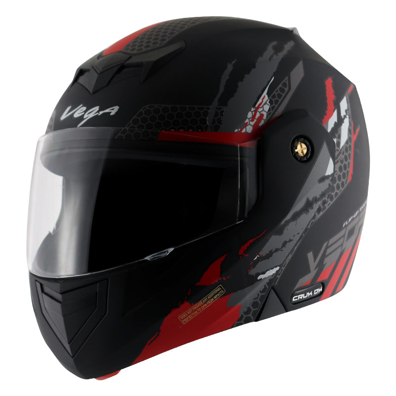 Vega Crux Dx Flex Dull Black Red Helmet - bikerkart.com