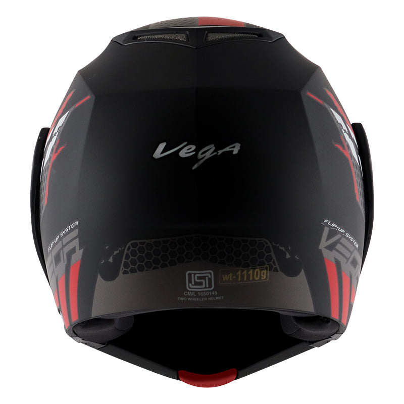 Vega Crux Dx Flex Dull Black Red Helmet - bikerkart.com