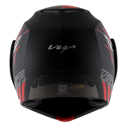 Vega Crux Dx Flex Dull Black Red Helmet - bikerkart.com