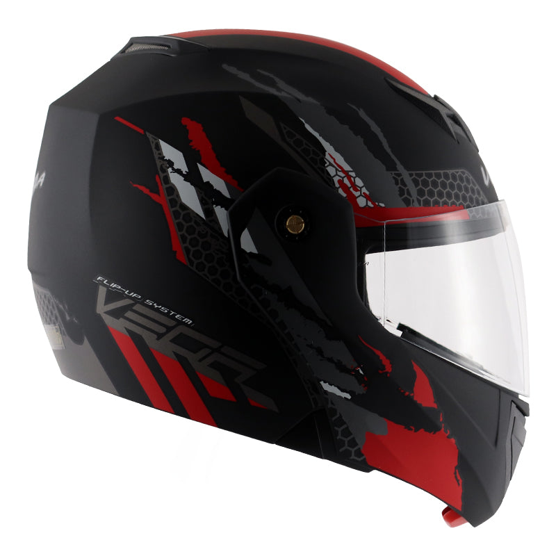 Vega Crux Dx Flex Dull Black Red Helmet - bikerkart.com