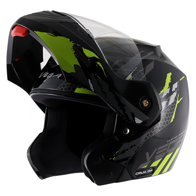 Vega Crux Dx Flex Black Neon Yellow Helmet - bikerkart.com
