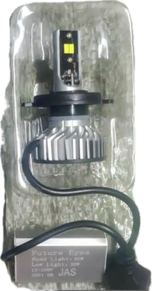 Future Eyes ORIGINAL 60W LED Headlight Bulb H4 For All Motorcycles (Low and High Beam Bulbs (White) AC/DC 60Watt 2 Side Chip) - Type H4