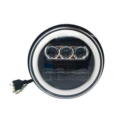 7 Inch New Round LED Headligh Fits in Jawa with High Beam, Low Beam (12V-80V 75W) - bikerkart.com