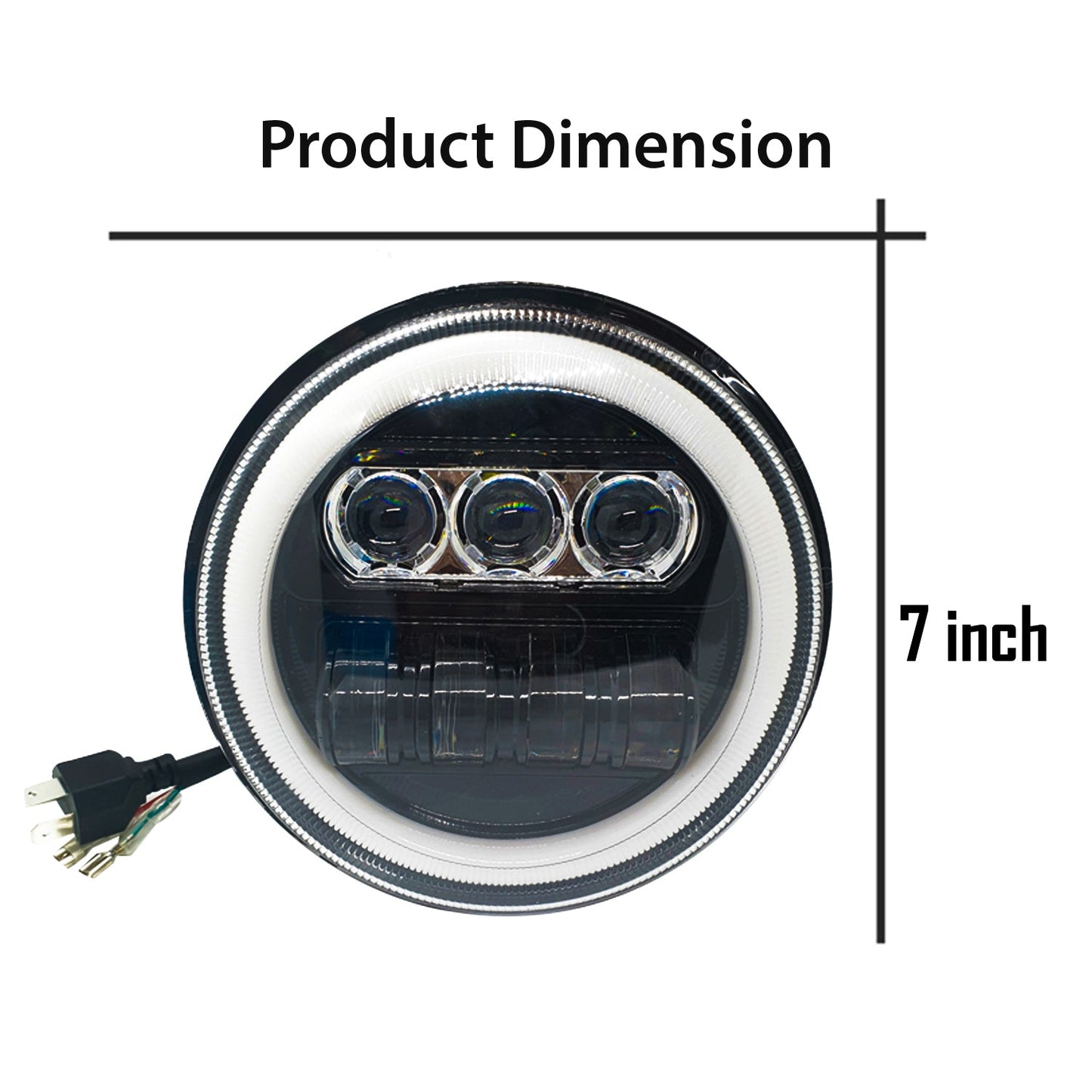 7 Inch New Round LED Headligh Fits in Jawa with High Beam, Low Beam (12V-80V 75W) - bikerkart.com