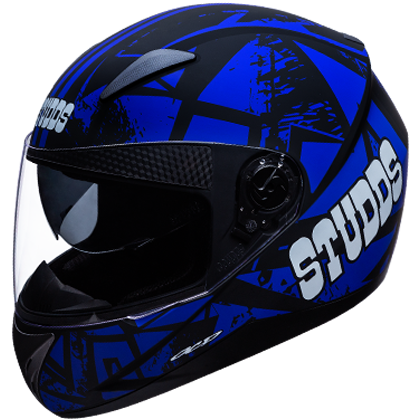 Studds SHIFTER D4 Decor Matt Black N1 Blue - bikerkart.com