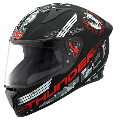 Studds Thunder D2 Decor With Spoiler MATT Black N2 - bikerkart.com