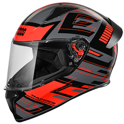 Studds Thunder D3 Decor With Spoiler Black N2 - bikerkart.com