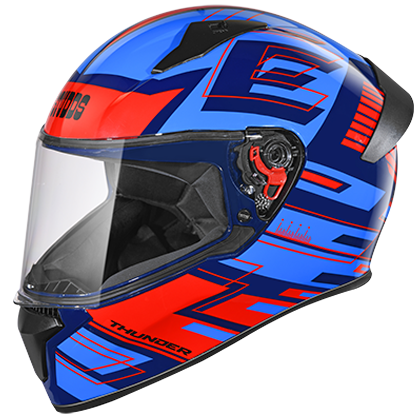 Studds Thunder D3 Decor With Spoiler Blue N2 - bikerkart.com