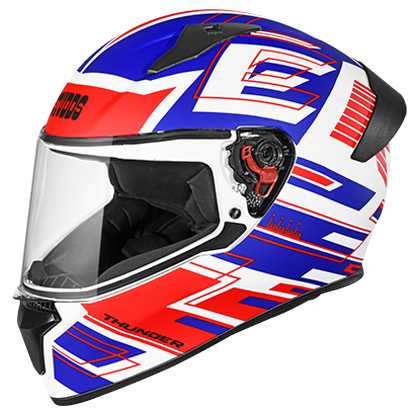 Studds Thunder D3 Decor With Spoiler MATT White N2 - bikerkart.com