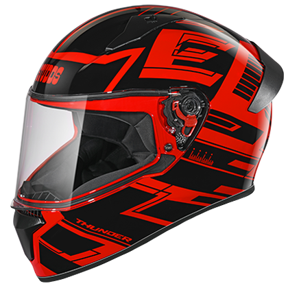 Studds Thunder D3 Decor With Spoiler Red N9 - bikerkart.com