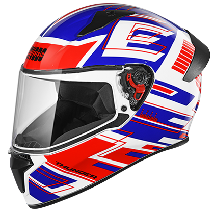 Studds Thunder D3 Decor With Spoiler White N2 - bikerkart.com
