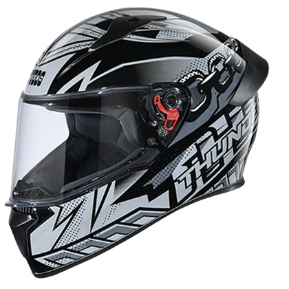Studds Thunder D5 Decor With Spoiler Black N4 - bikerkart.com