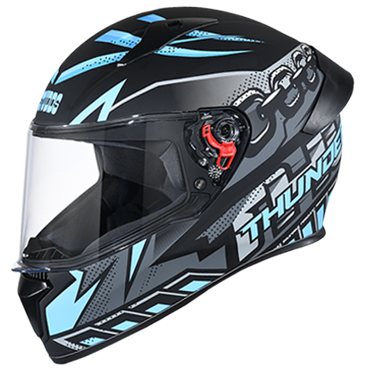 Studds Thunder D5 Decor With Spoiler Matt Black N1 - bikerkart.com