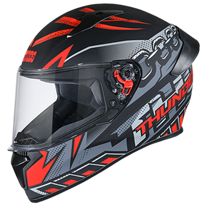 Studds Thunder D5 Decor With Spoiler Matt Black N2 - bikerkart.com