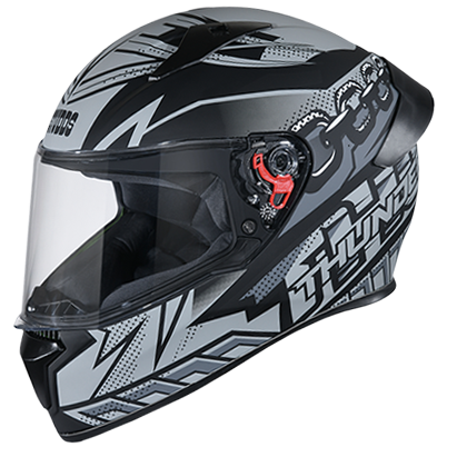 Studds Thunder D5 Decor With Spoiler Matt Black N4 - bikerkart.com