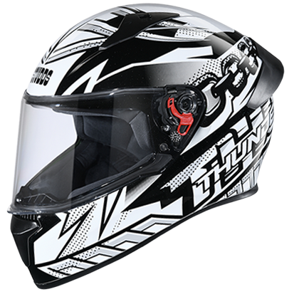 Studds Thunder D5 Decor With Spoiler Matt Black N6 - bikerkart.com