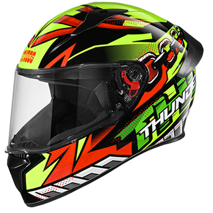Studds Thunder D5 Decor With Spoiler Matt Black & Red N5 - bikerkart.com