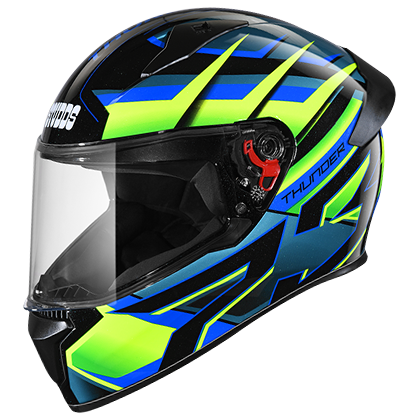 Studds Thunder D6 Decor With Spoiler Black Green N1 - bikerkart.com