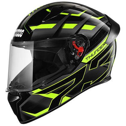 Studds Thunder D6 Decor With Spoiler Black Grey N5 - bikerkart.com