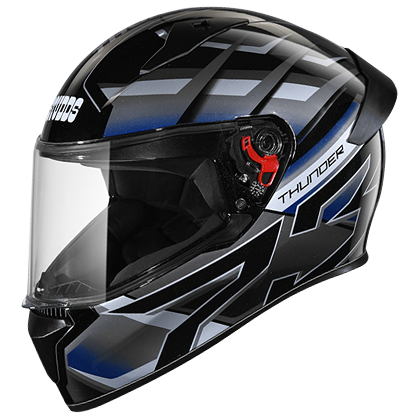 Studds Thunder D6 Decor With Spoiler Black Grey N6 - bikerkart.com