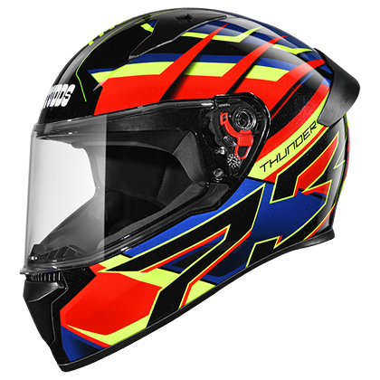 Studds Thunder D6 Decor With Spoiler Black Red N1 - bikerkart.com