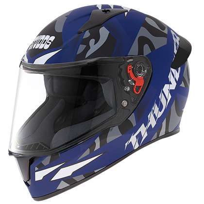 Studds Thunder D7 Decor With Spoiler Matt Blue N4 - bikerkart.com
