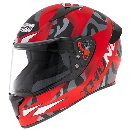 Studds Thunder D7 Decor With Spoiler Matt Red N9 - bikerkart.com