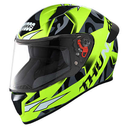 Studds Thunder D7 Decor With Spoiler Neon Yellow N9 - bikerkart.com