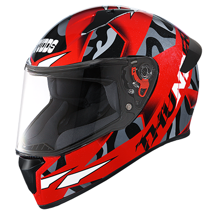 Studds Thunder D7 Decor With Spoiler Red N9 - bikerkart.com