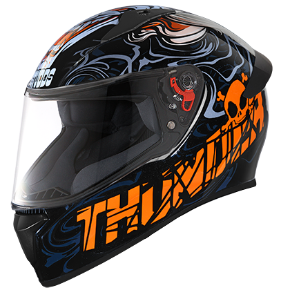 Studds Thunder D9 Decor With Spoiler Black N10 - bikerkart.com
