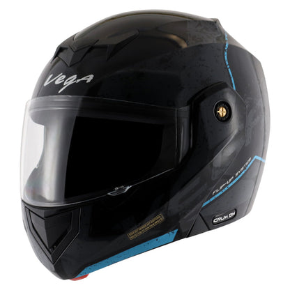 Vega Crux Dx Victor Black Grey Helmet - bikerkart.com