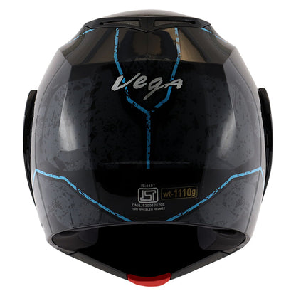 Vega Crux Dx Victor Black Grey Helmet - bikerkart.com