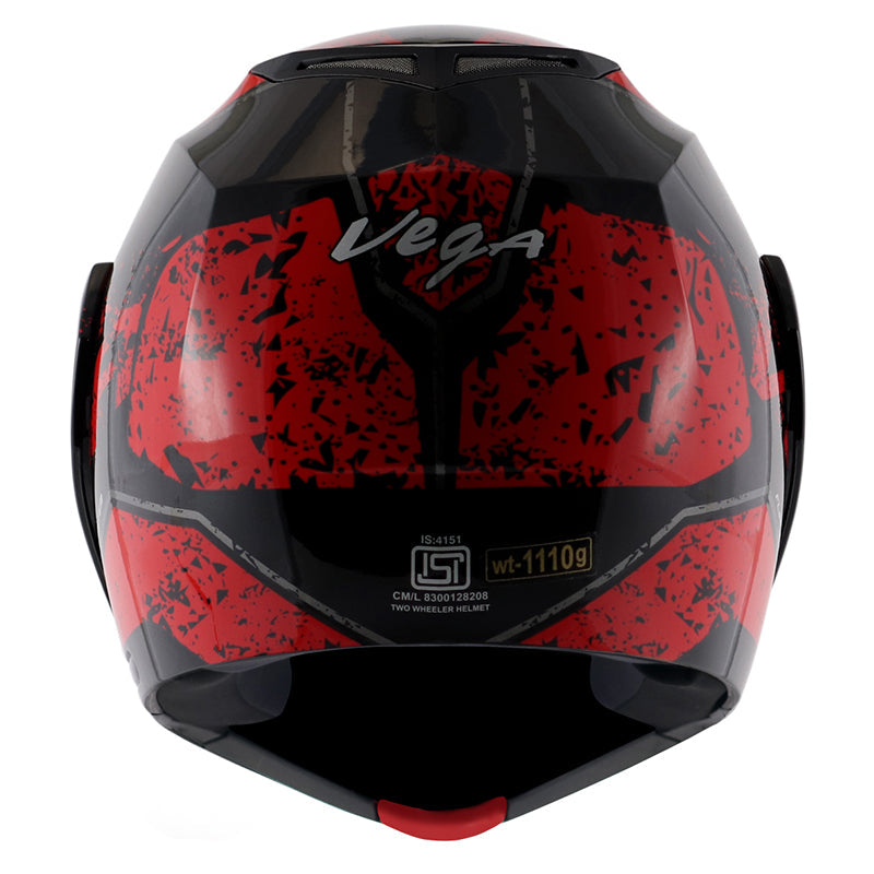 Vega Crux Dx Victor Black Red Helmet - bikerkart.com