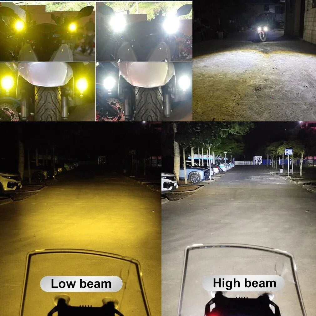 Spotlight Foglight 1Pcs LED Motorcycle Fog Light Driving Spot Lamp Yellow/White (8V-80V,30 Watt)