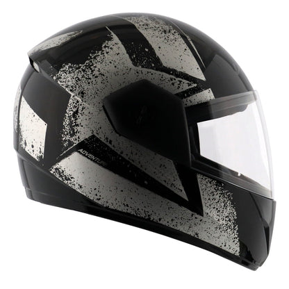 Vega Cliff Adventure Black Silver Helmet - bikerkart.com