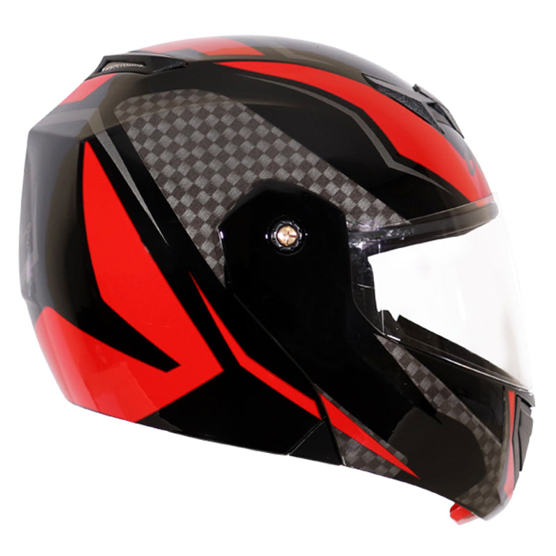 Vega Crux Dx Checks Black Red Helmet - bikerkart.com