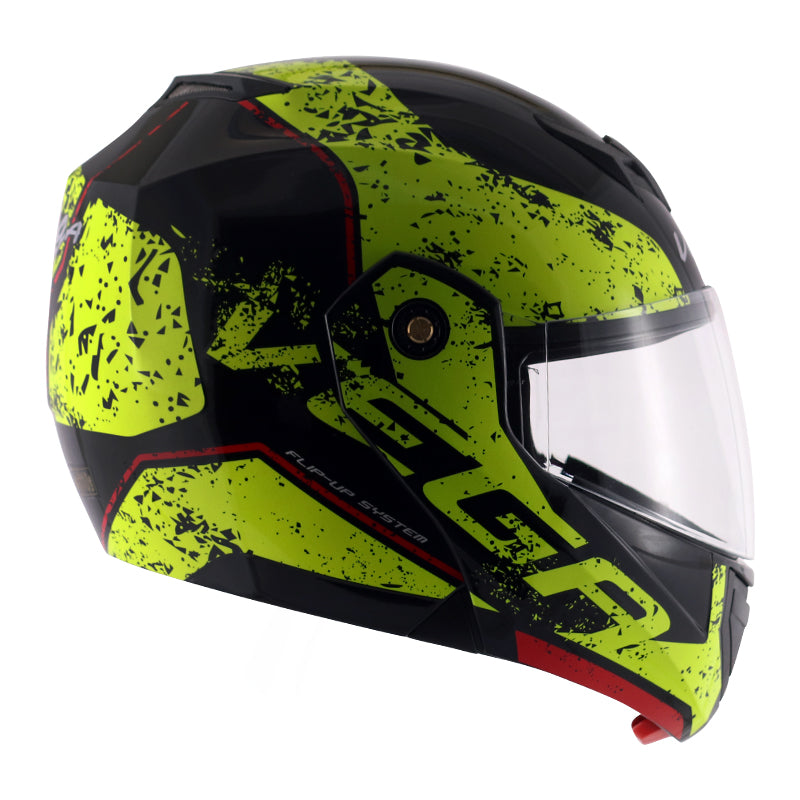 Vega Crux Dx Victor Black Neon Yellow Helmet - bikerkart.com
