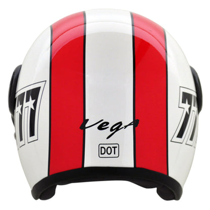 Vega Jet 777 W/Visor White Red Helmet - bikerkart.com