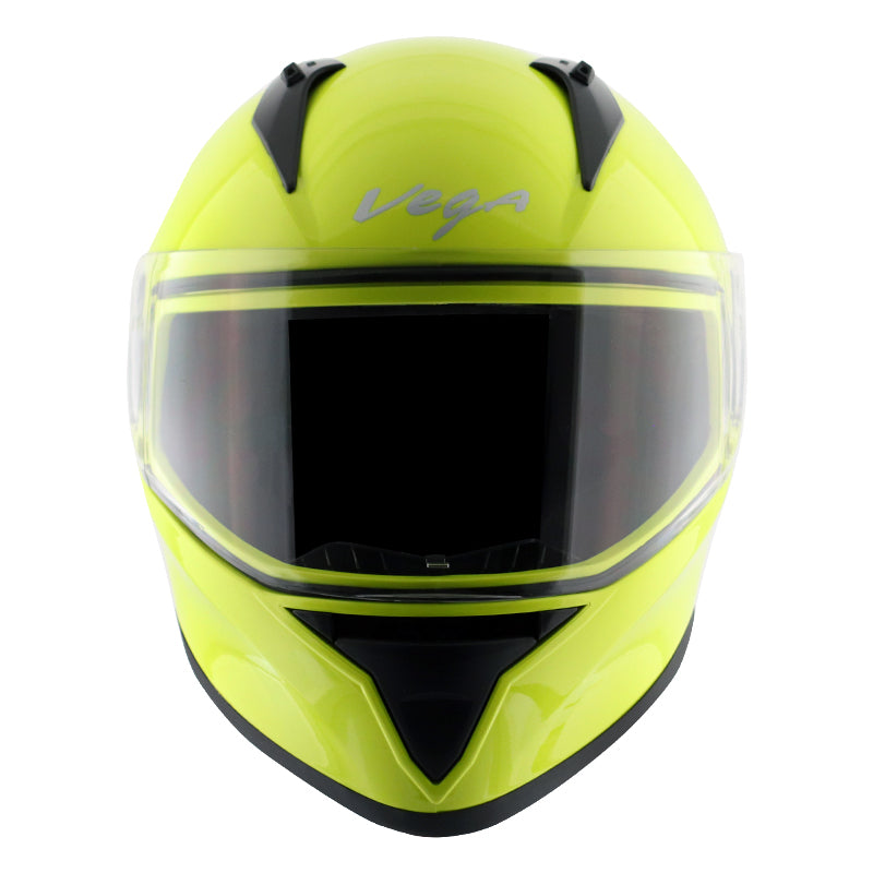 Vega Bolt Neon Yellow Helmet - bikerkart.com