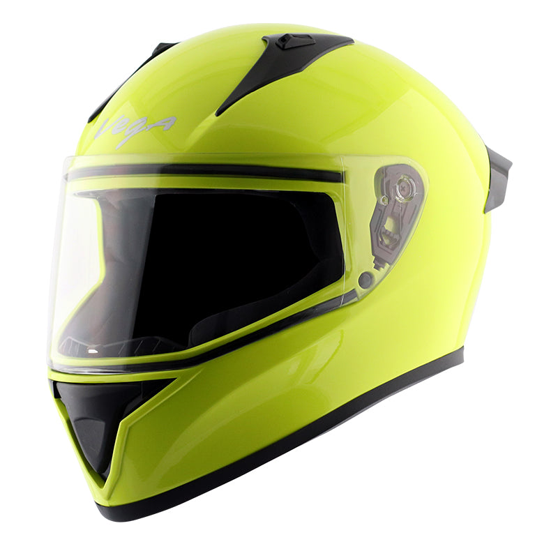 Vega Bolt Neon Yellow Helmet - bikerkart.com
