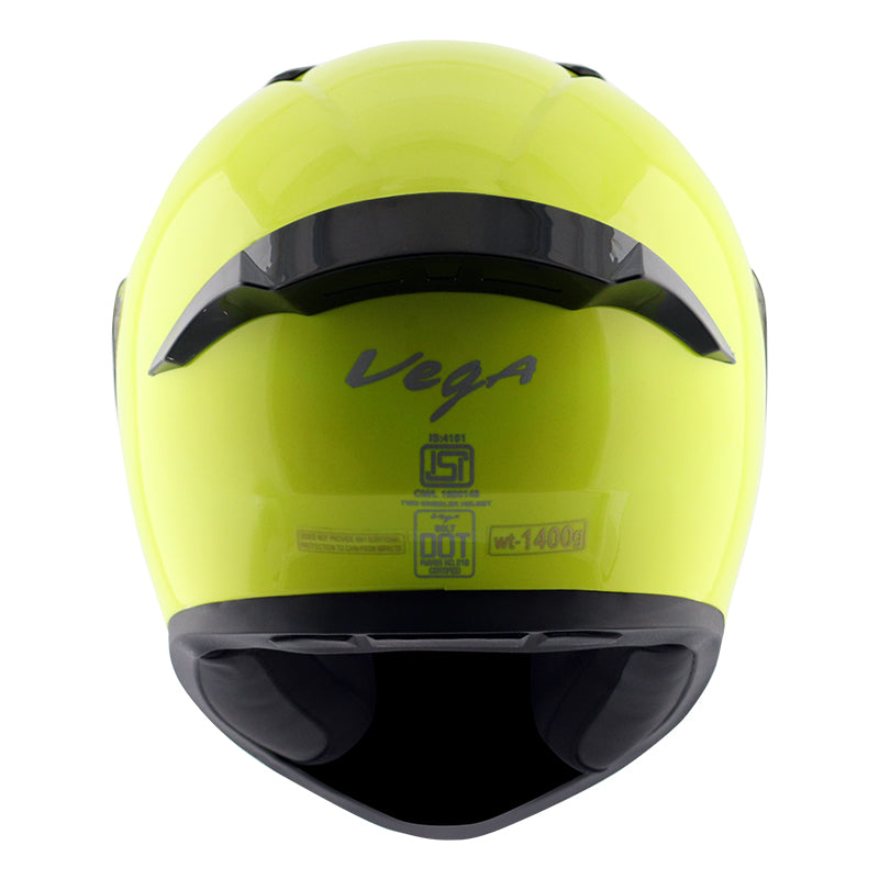 Vega Bolt Neon Yellow Helmet - bikerkart.com