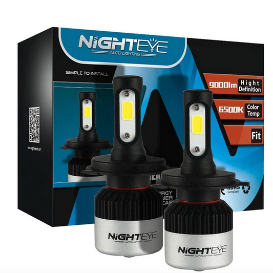 NIGHTEYE H4 LED Headlight Bulb for Car and Bike White, 72W, 2 Bulbs - Type H4 - bikerkart.com