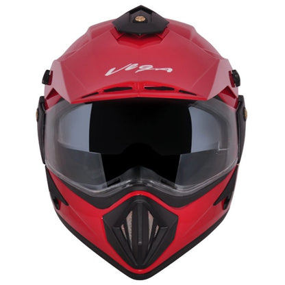 Vega Off Road D/V Red Helmet - bikerkart.com